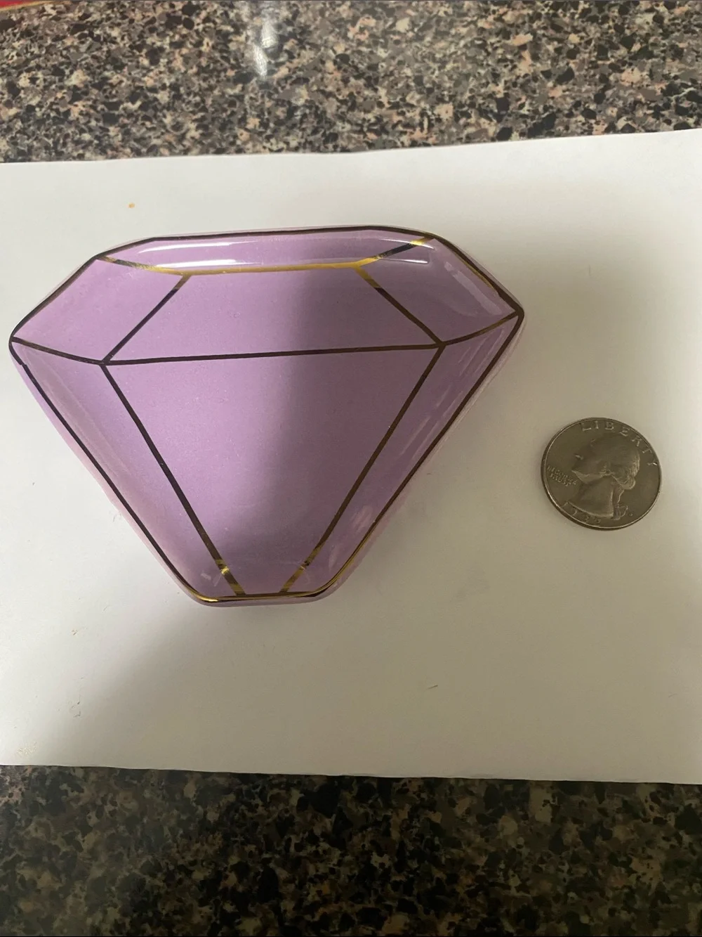 Purple Geometric Decorative Dish - Unbranded